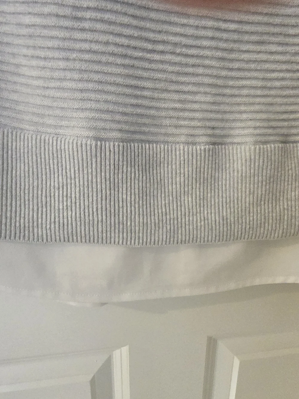 Women's Light Gray Ribbed Crewneck Sweater - Picture 5 of 5